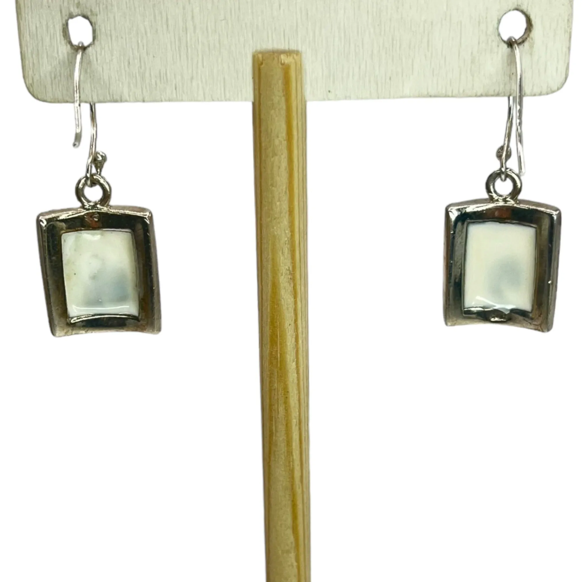 925 Sterling Silver Eye of Saint Lucia Square Dangle Drop Womens Earrings