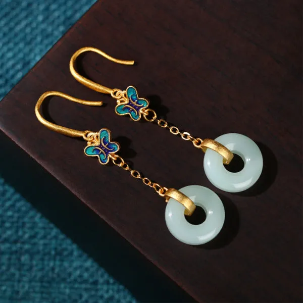 Butterfly Imitation Jade Earrings 蝴蝶仿玉耳環 (KJEA20152)