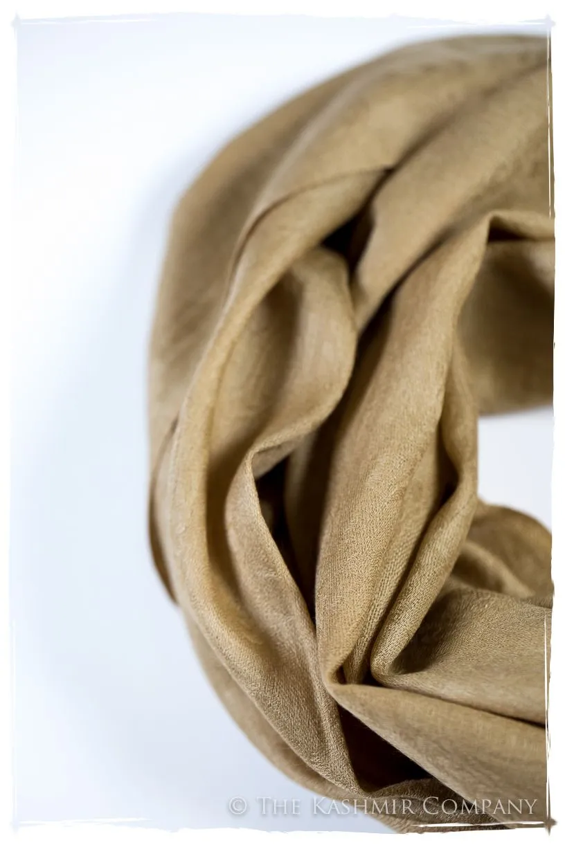 Dusty Citron Gold Paisley Kashmir Wool Scarf
