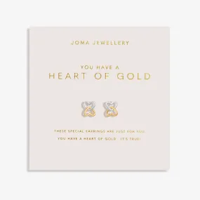 Forever Yours You Have A Heart Of Gold Silver Gold Plated Earrings 7514