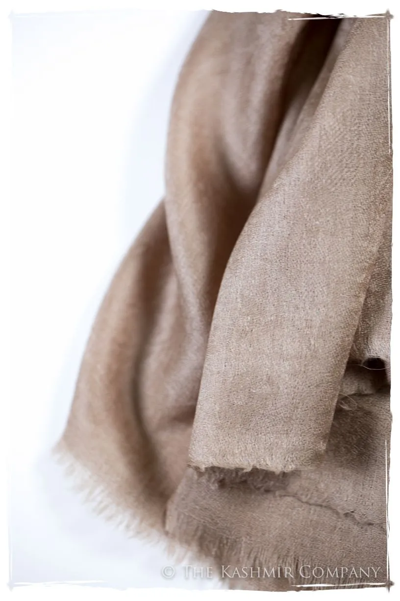 Frosted Almond Paisley Kashmir Wool Scarf