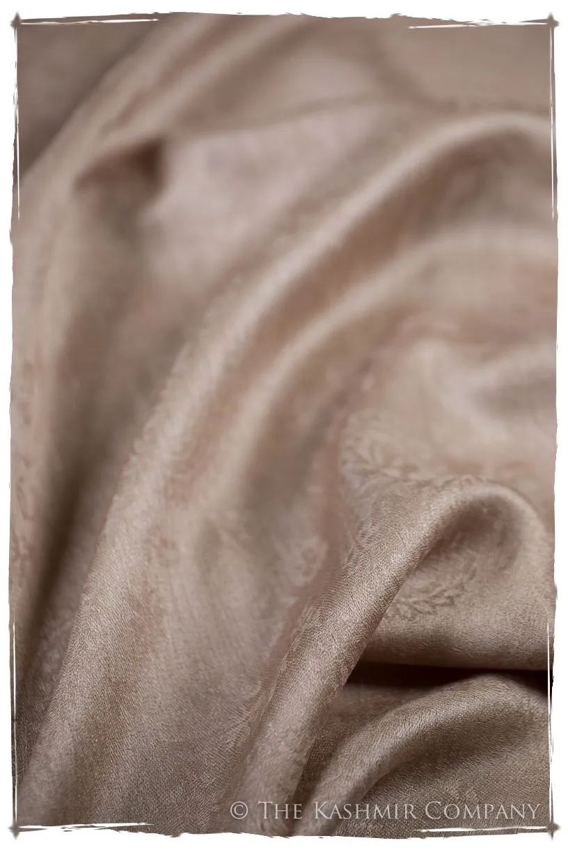 Frosted Almond Paisley Kashmir Wool Scarf