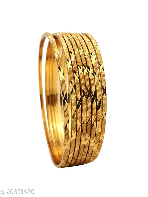 Gold Plated 8 pcs Churi Bangle Set for Women*