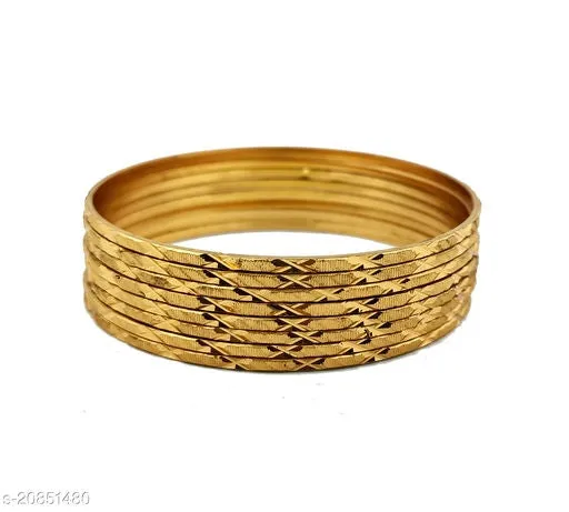 Gold Plated 8 pcs Churi Bangle Set for Women*