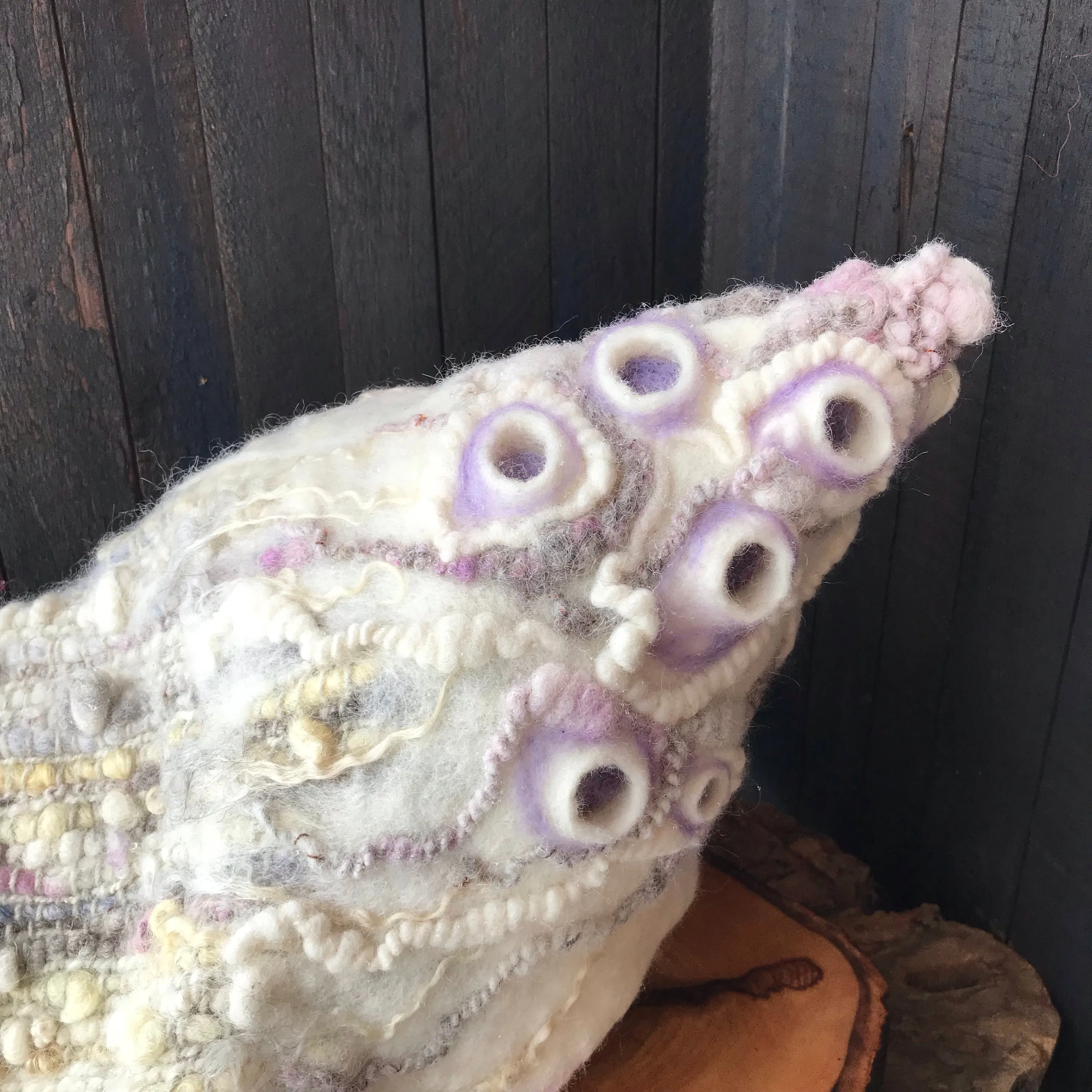 Hand woven and Felted Hooded SCARF | ready to ship | One size 35” x 10”