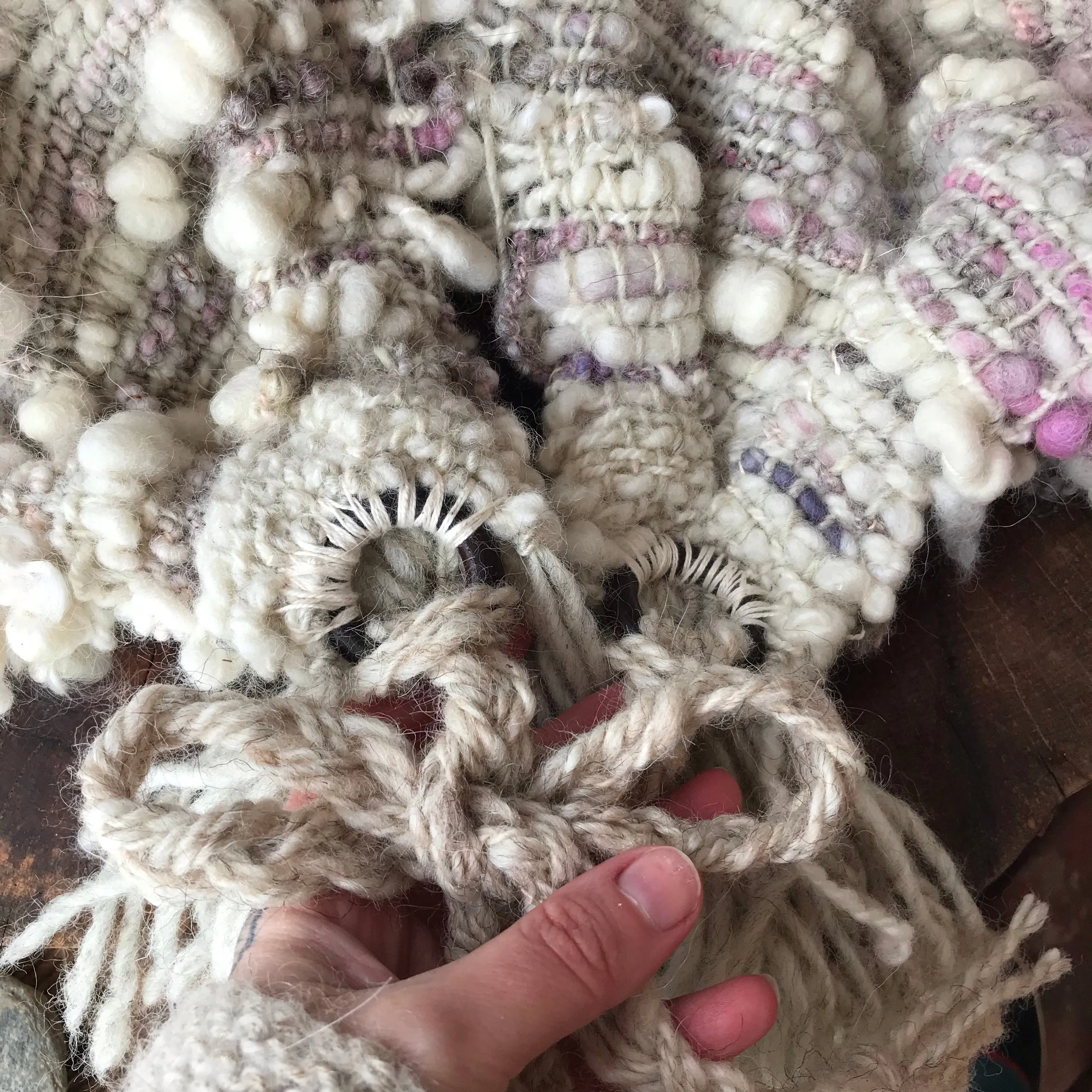Hand woven and Felted Hooded SCARF | ready to ship | One size 35” x 10”