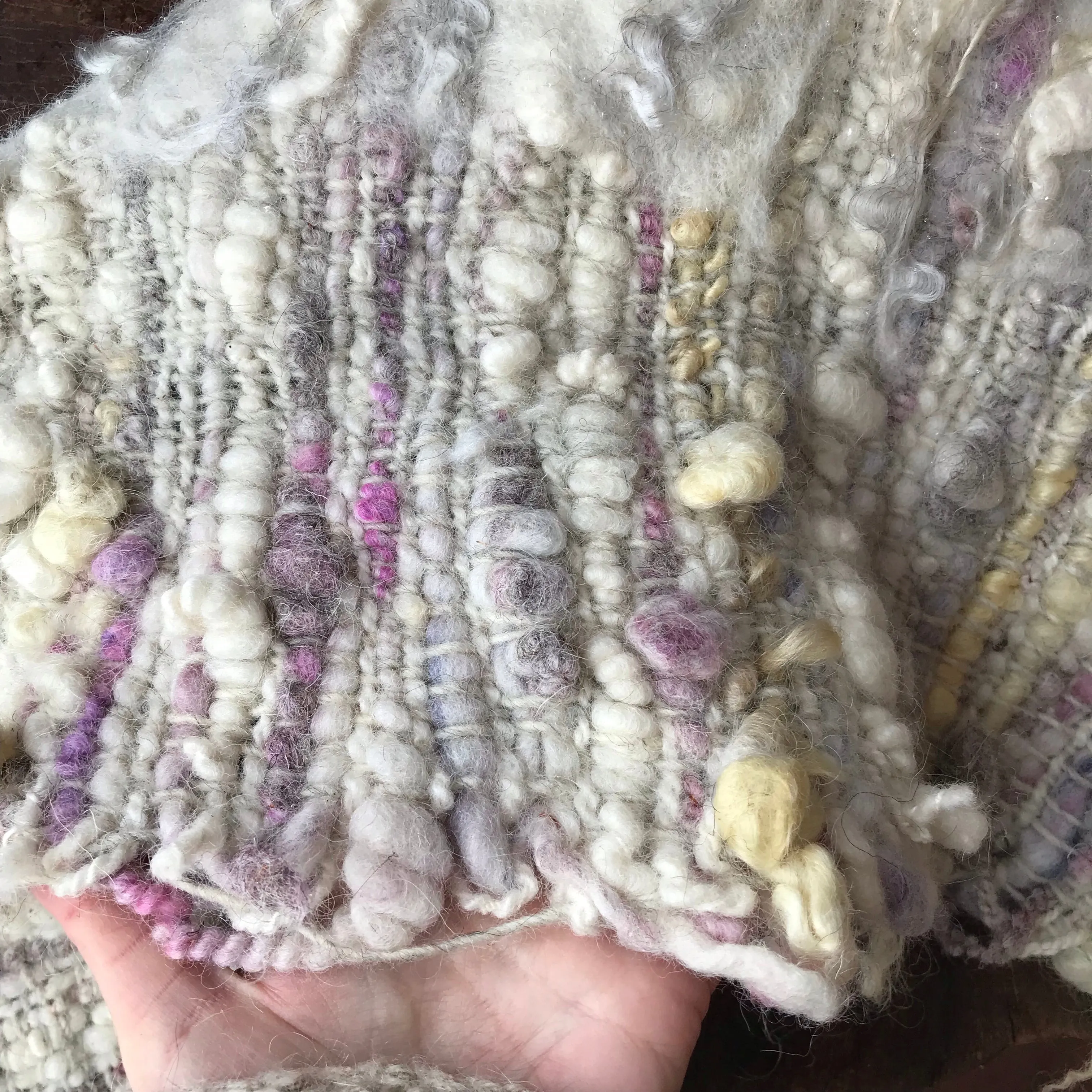 Hand woven and Felted Hooded SCARF | ready to ship | One size 35” x 10”