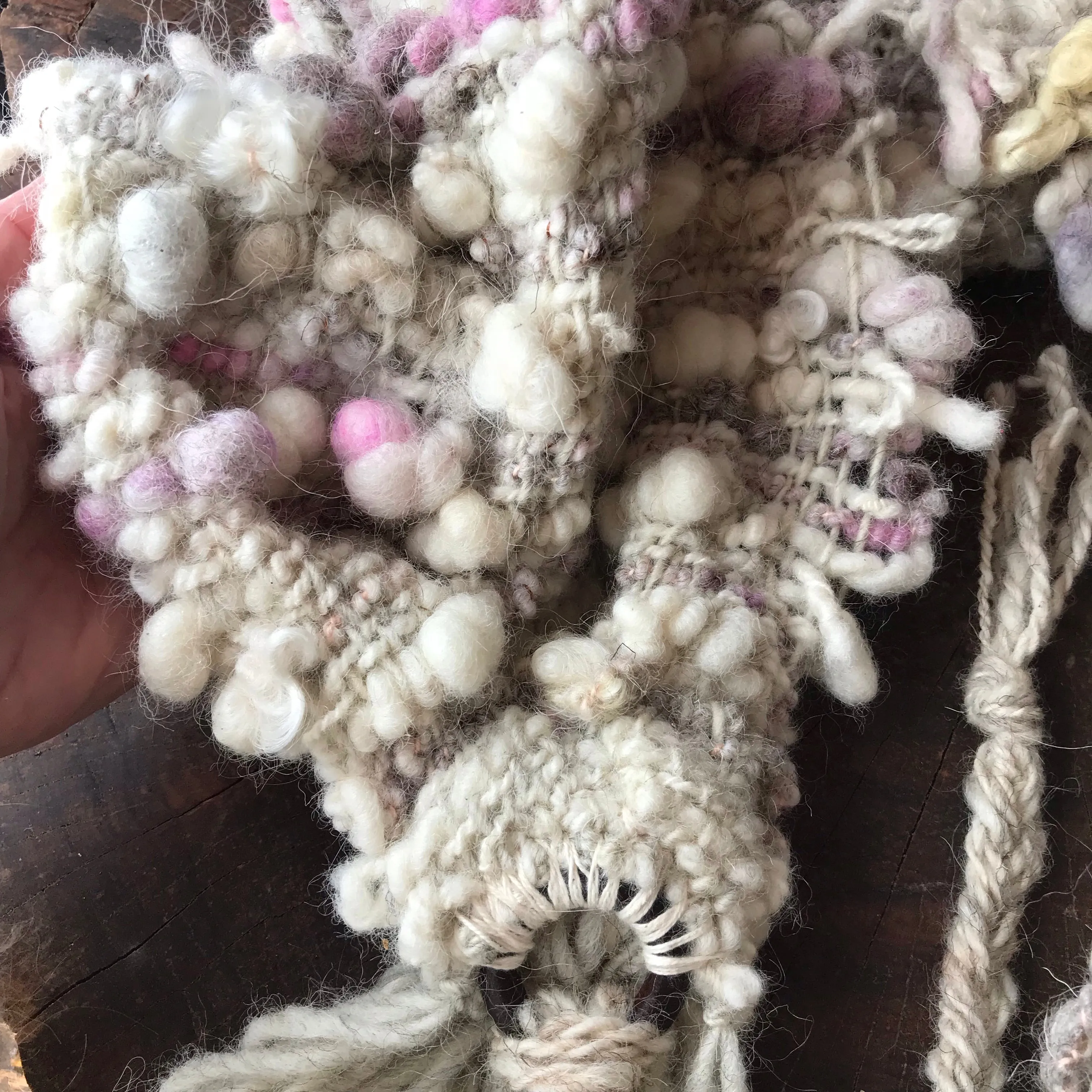 Hand woven and Felted Hooded SCARF | ready to ship | One size 35” x 10”