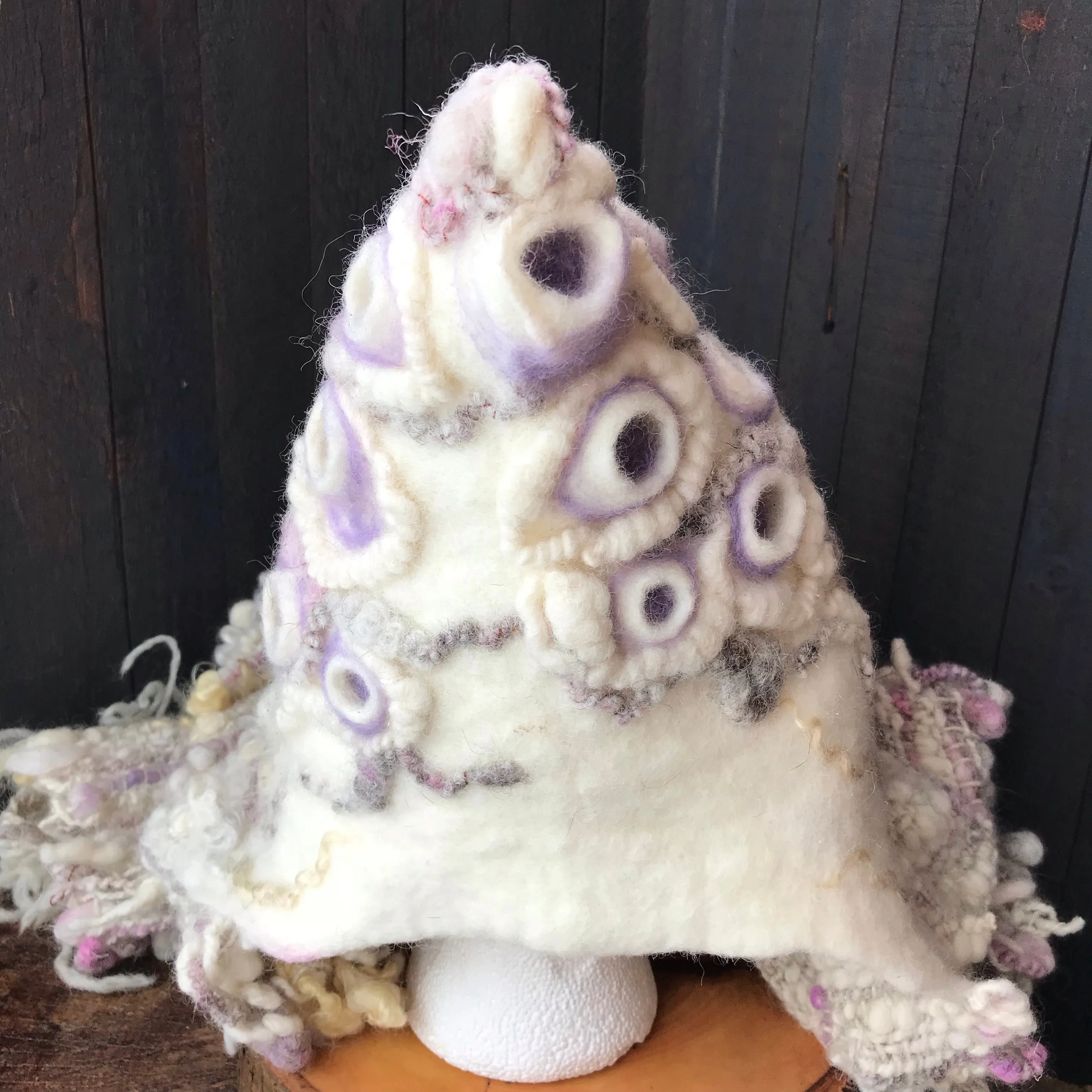 Hand woven and Felted Hooded SCARF | ready to ship | One size 35” x 10”