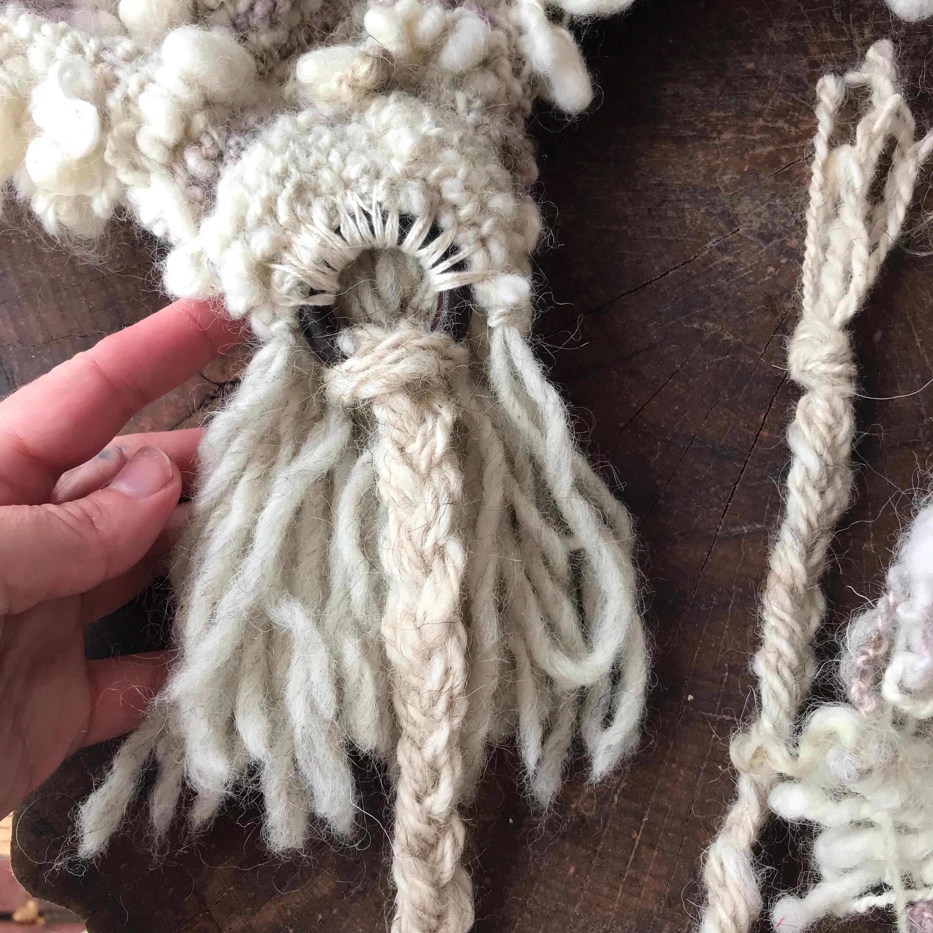 Hand woven and Felted Hooded SCARF | ready to ship | One size 35” x 10”