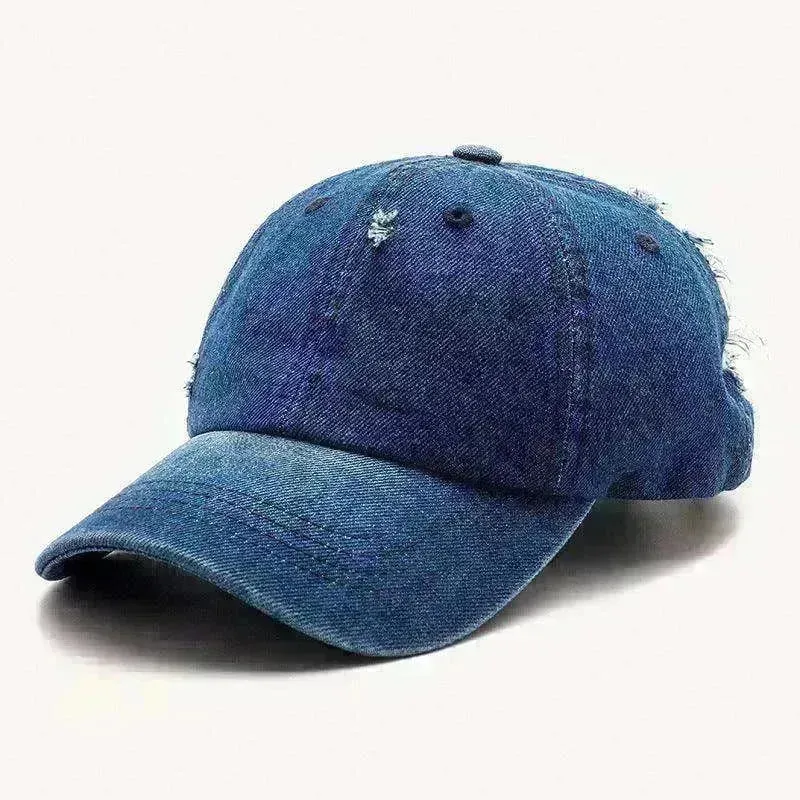 Hole Denim Korean Men And Women General Baseball Caps