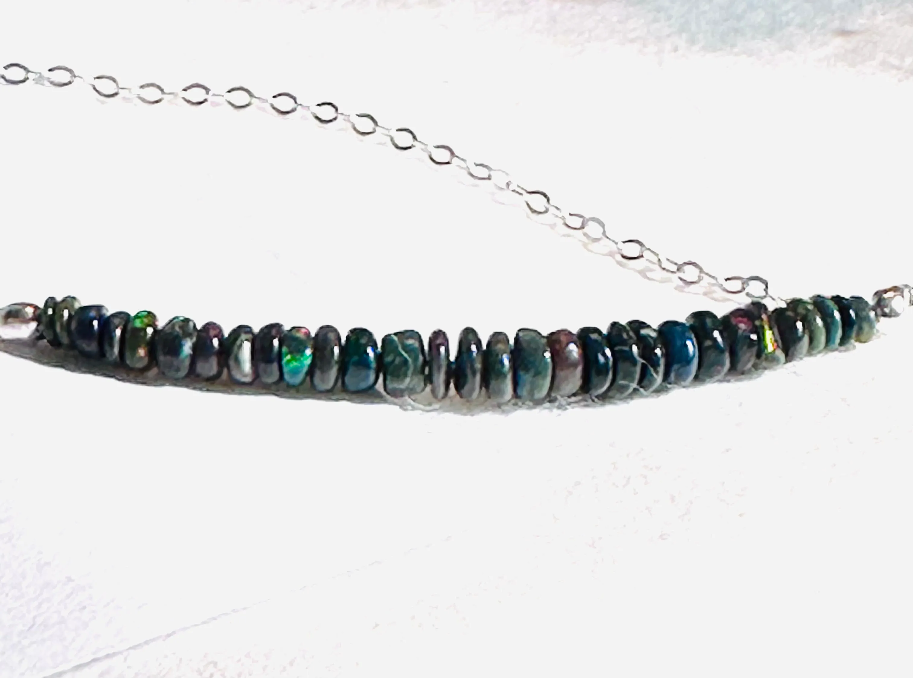 Opal Bar Necklace -