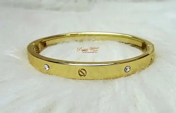 Popular Quality Gold with Crystal New Design New Trend Ladies Bangle Gift
