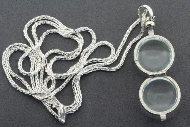 small glass bubble locket on 70 cm espiga chain