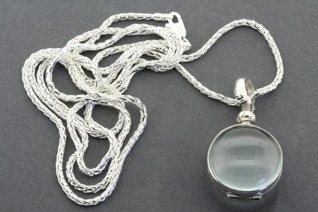 small glass bubble locket on 70 cm espiga chain