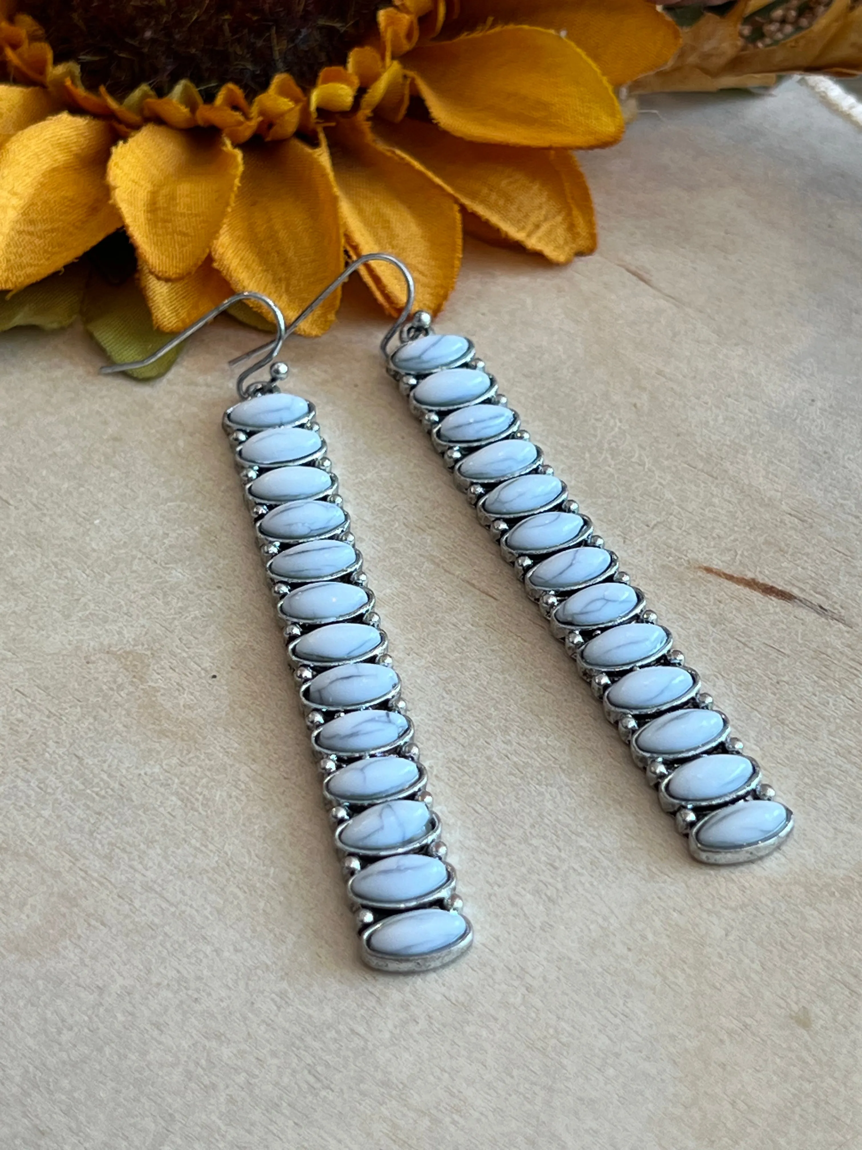 White Trail Earrings